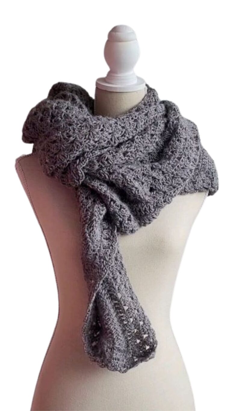 Madelijn omslagsjaal in warm grijs - ZETTElen Handwerk Atelier