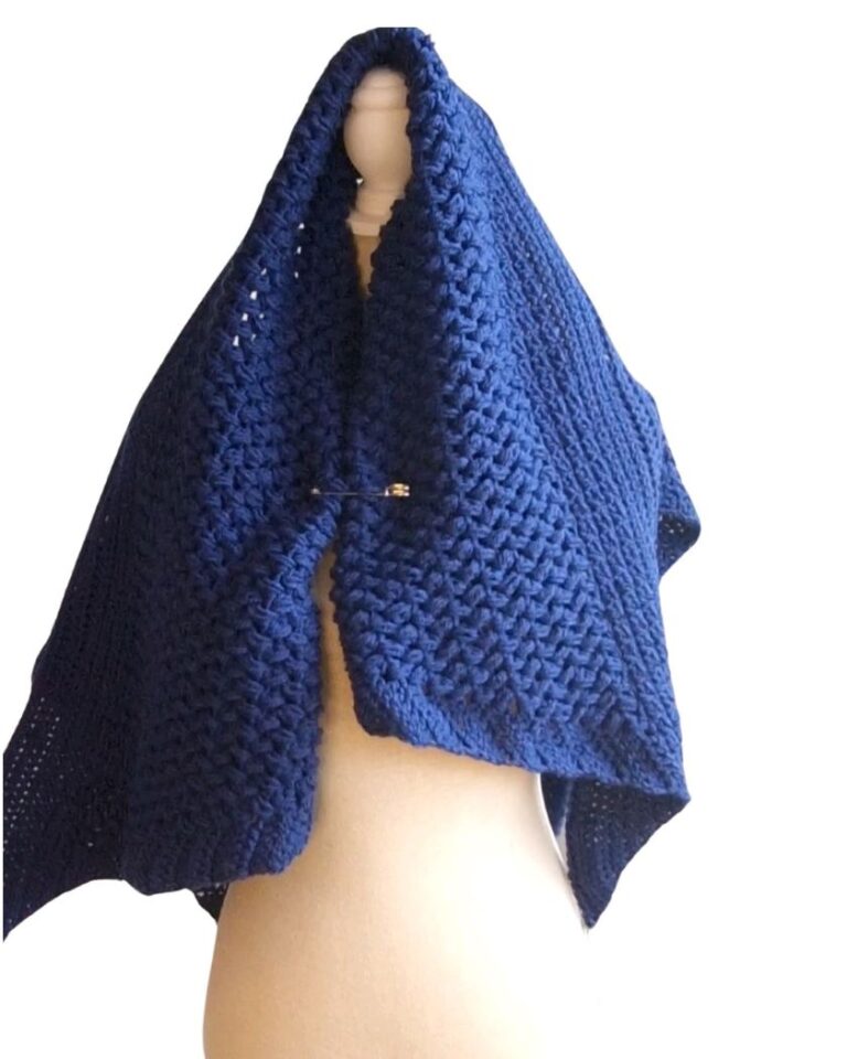 Omslagsjaal Sarah - saffierblauw - ZETTElen Handwerk Atelier