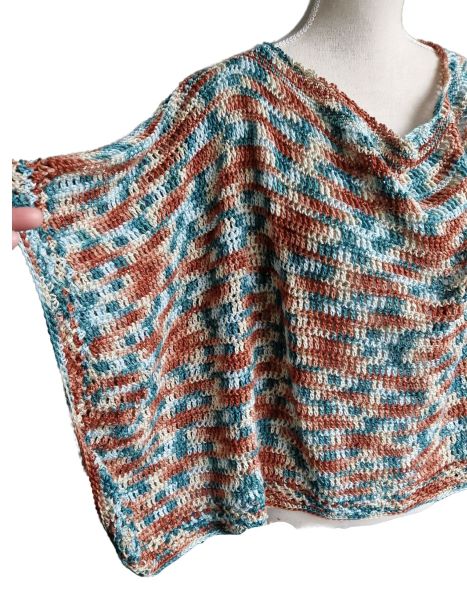 Poncho Hester - aardetinten vierkant - ZETTElen Handwerk Atelier