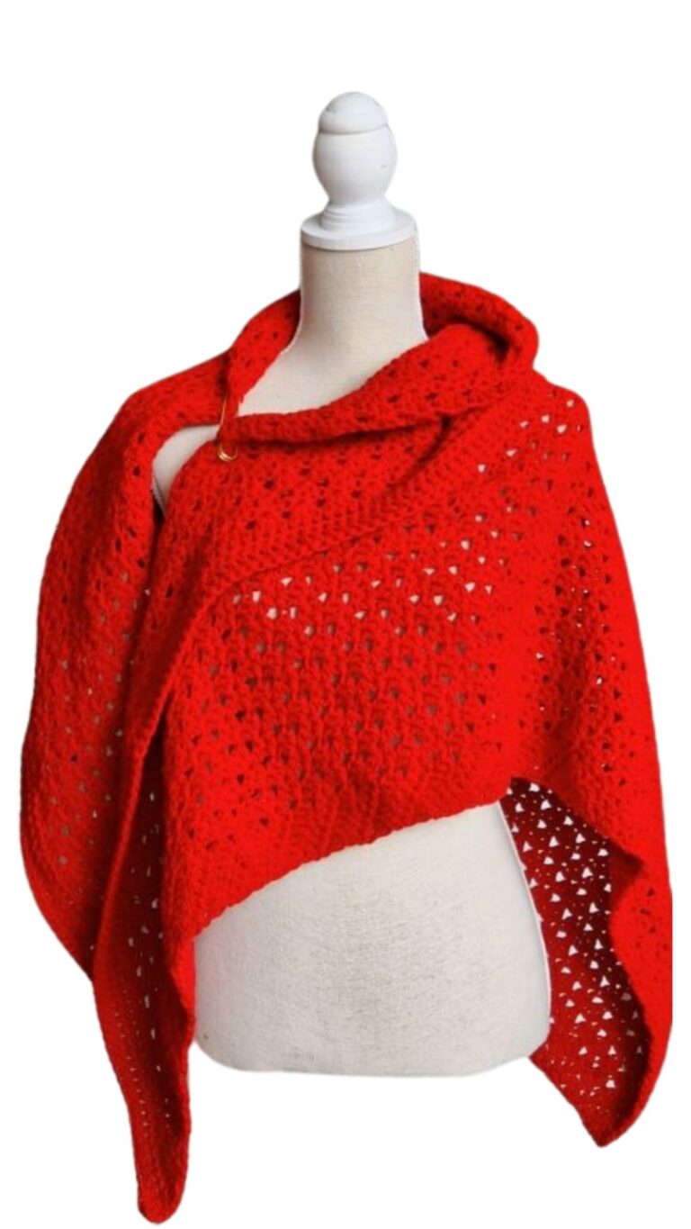 Omslagsjaal IMMY in diep rood ZETTElen Handwerk Atelier