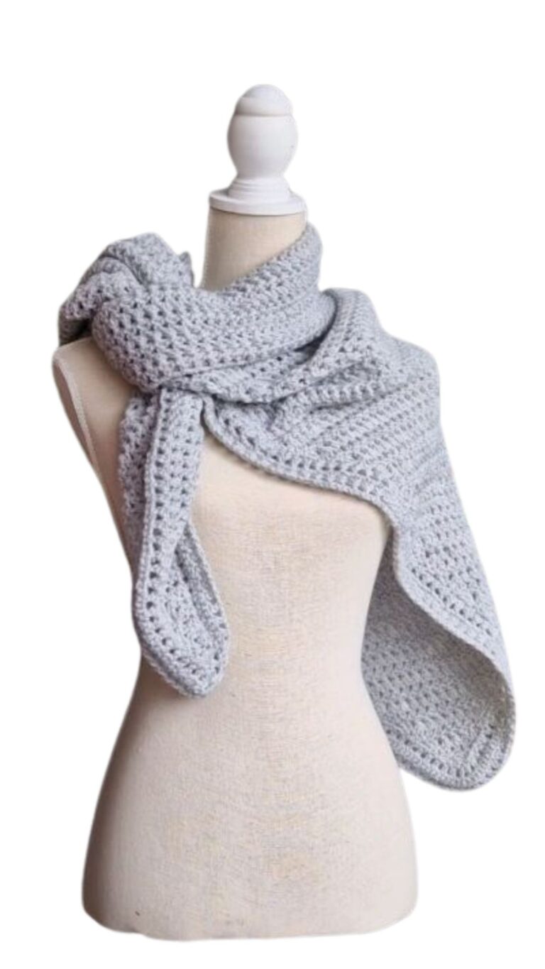 Omslagsjaal Grietje in lichtgrijs - ZETTElen Handwerk Atelier