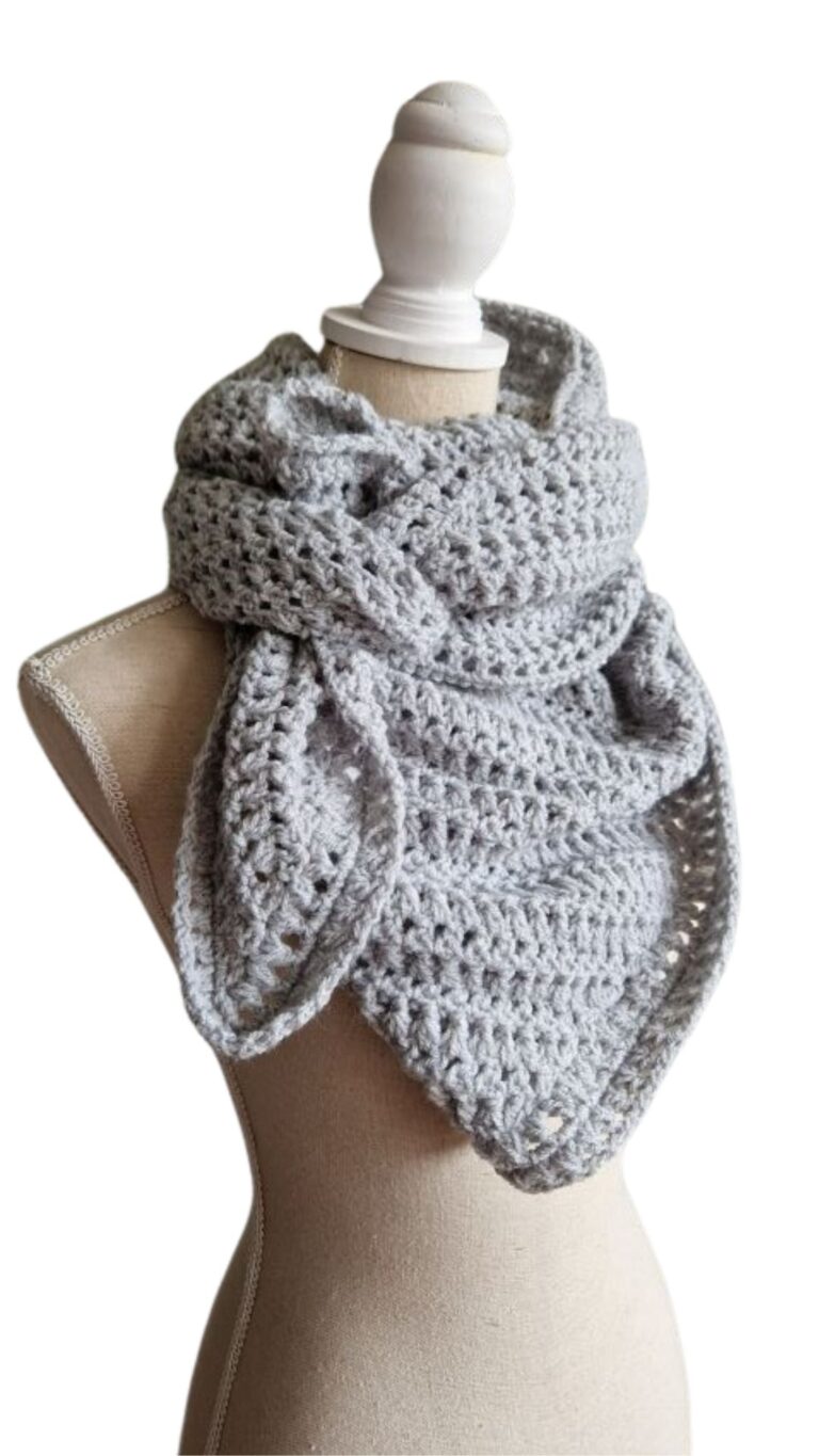 Omslagsjaal Grietje in lichtgrijs - ZETTElen Handwerk Atelier