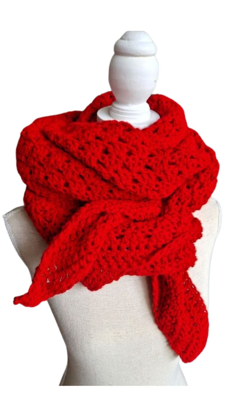 Omslagsjaal IMMY in diep rood ZETTElen Handwerk Atelier