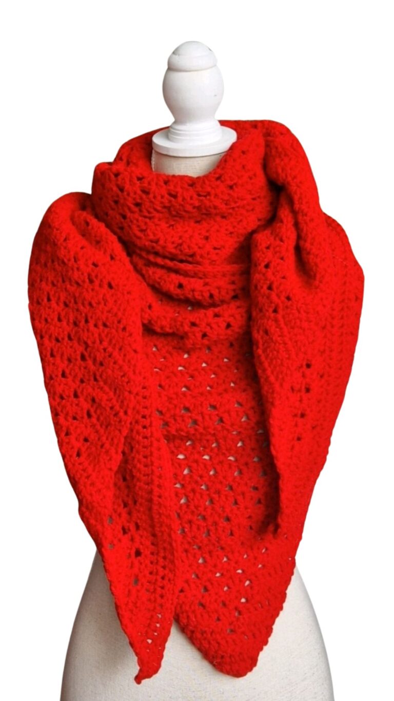 Omslagsjaal IMMY in diep rood ZETTElen Handwerk Atelier