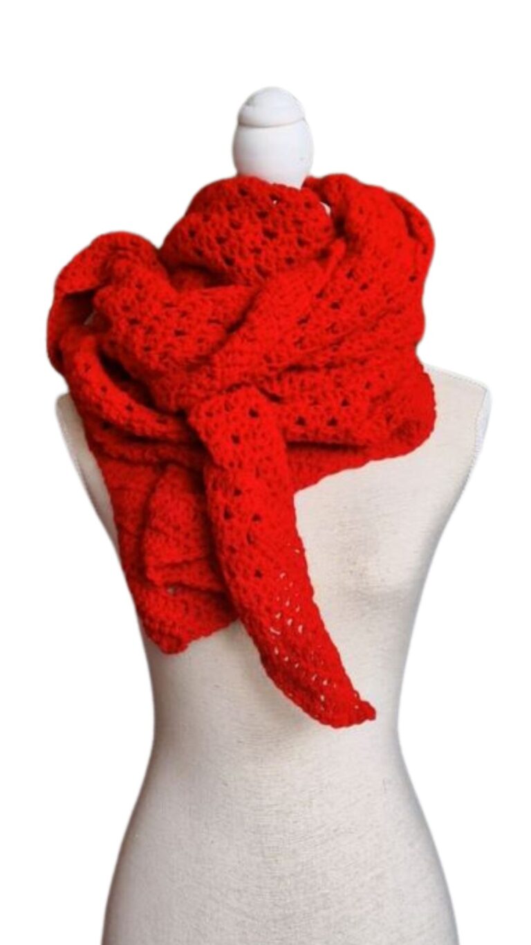 Omslagsjaal IMMY in diep rood ZETTElen Handwerk Atelier