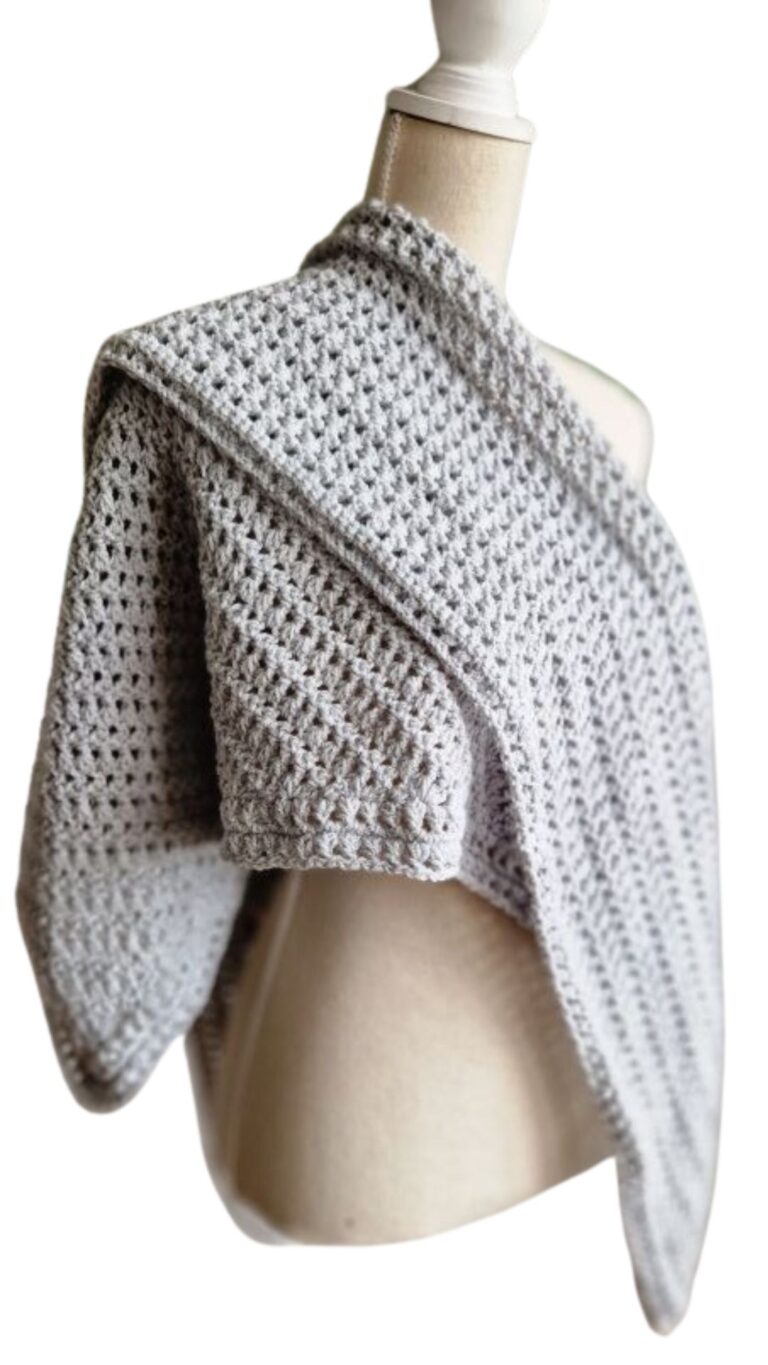 Omslagsjaal Grietje in lichtgrijs - ZETTElen Handwerk Atelier