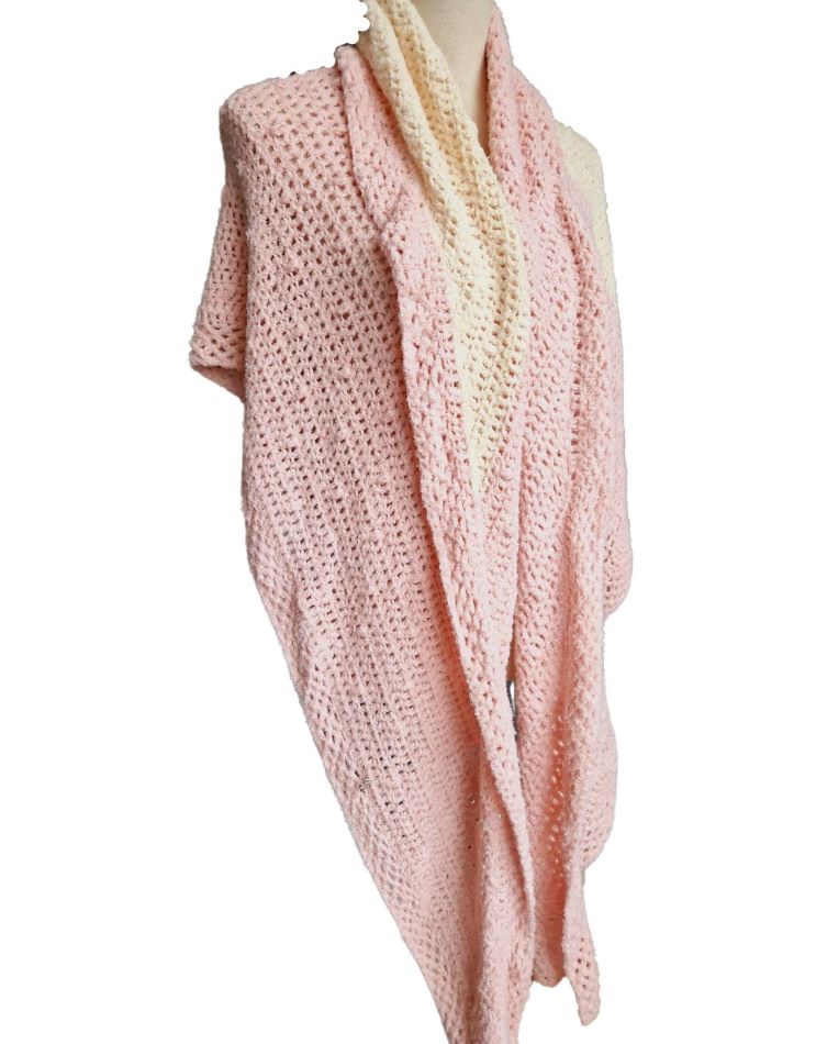 OLIVIA omslagsjaal fluffy roze - ZETTElen Handwerk Atelier